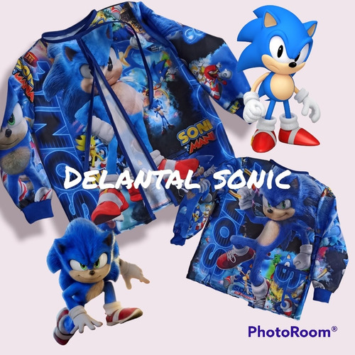 Delantal Escolar Niño Sonic Boom Antifluido