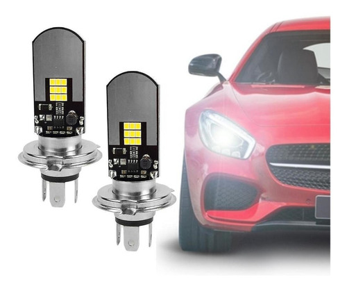 Par Lâmpadas Led H4 Led Forte Carro E Moto