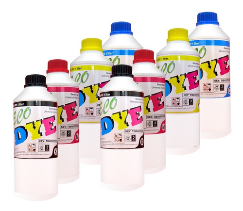 8 Litro Tinta Universal Eps Hp Can Bro Dye Pigmet Base Agua 