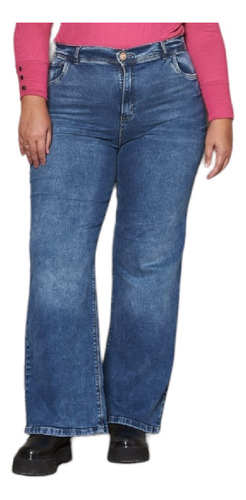 Pantalón De Jeans Palazzo De Mujer Talles Grandes