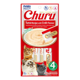 Snack Para Gato Cremoso Inaba Churu Atún Y Cangrejo 14 Gr