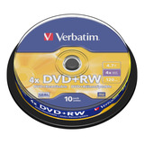 Disco Virgen Dvd+rw Verbatim De 4x Por 10 Unidades