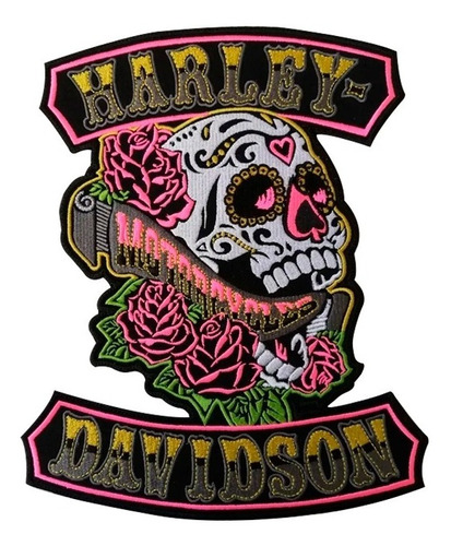 Parche Bordado Harley Davidson Chicas, Dama Lady Reflecticvo