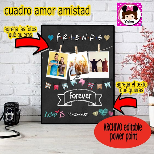 Kit Imprimible Cuadro Dia Del Amor Editable Power Point 5