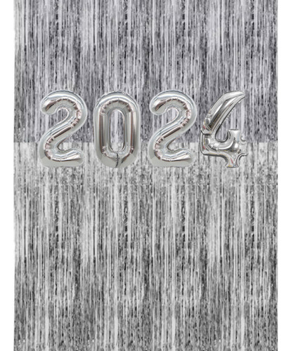 Kit 3 Cortinas Metalizadas + 2023 Ano Novo Reveillon Luxo 
