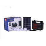 Kit Planta Solar Recargable Bt Fm Bombillo Led Cargador 