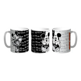 Taza De Ceramica Mickey Blanco Y Negro Personalizada 