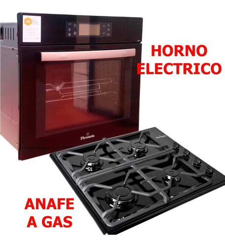 Horno Electrico Digital + Anafe A Gas Florencia Negro