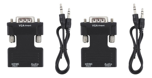 Adaptador Hd 1080p Hdmi-vga + Cable De Conversión Audio 