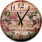 Reloj De Pared Gigante Vintage Planisferio
