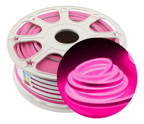 Manguera Led Neón Flexible 12v X Rollo 50 Mts Ip65 Rosa