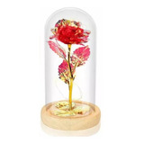 Regalo Flor Eterna Rosa De Rojo Cristal Luz Dia De La Madre