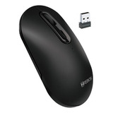 Mouse Sem Fio Ususal Black Com Desigun Moderon Hrebos Cor Preto