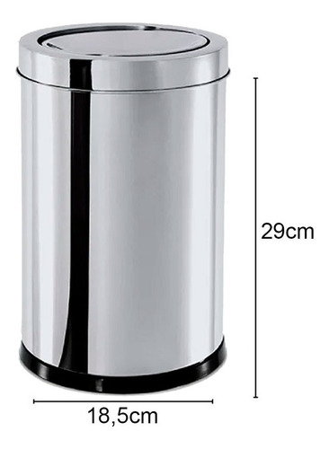 Lixeira Inox C/ Tampa Basculante 7,8 Litros 3032/206 Brinox Cor Inox