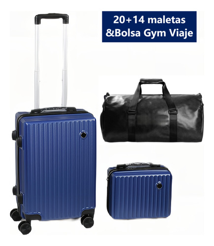 Set Maletas Rígidas Kit Viaje Mano Avion 20in 4 Ruedas 360°