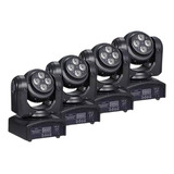 4 Mini Moving Doble Face 12w 4 Led Rgbw Quadriled Dmx Audio