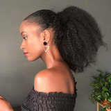 Cola De Caballo De Cabello Humano Afro Para Mujeres Negras, 