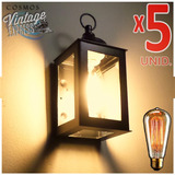 Farol Exterior Jardin Colonial Pared Efecto Lampara Pack X5u Difusor Vintage Hierro Multidireccional Fanal Vela Hierro