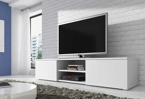 Rack Bajo Televisor 150 Cm Color Blanco  Minimalista Brandy