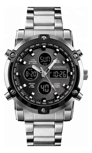 Reloj Digital Gadnic Hombre Malla Acero Sumergible Elegante