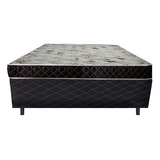 Cama Box Casal Colchão D20 + Box Poliéster 52x138x188 Preto