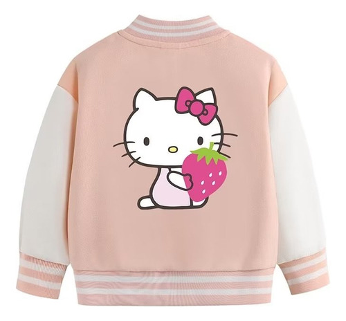 Chamarra De Béisbol Con Estampado De Hello Kitty Fresa