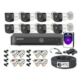 Kit Dvr Hikvision 8ch + 8 Camaras Full Hd 1080p Utp Disco