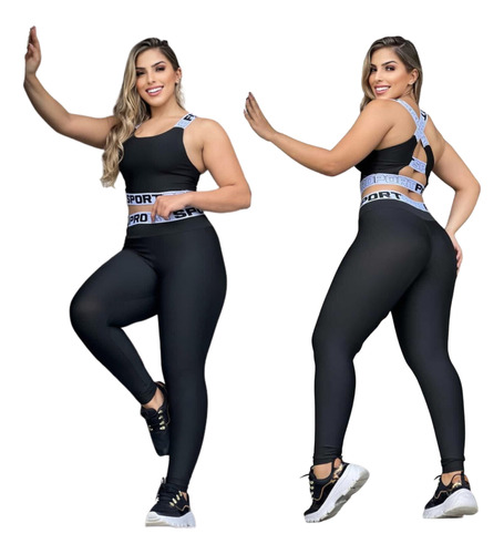 Conjunto Calça Legging Fitness Roupas Feminina Academia