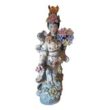 Figura De Porcelana Geisha De La Flor 