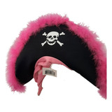 Sombrero Pirata Con Plumas Rosas Y Plush Rosa