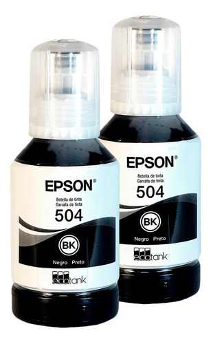 Pack X2 Botella De Tinta Impresora Epson T504 Original Negro