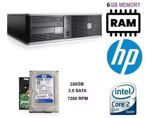 Pc Hp Compaq Dc 7800 Sff Intel Core 2 Duo 6gb Ram 160gb 