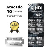 Lamina Giletes Kindi Black/ Kit C/ 10 Cartelas Com 50 Unid