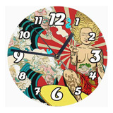 Reloj De Madera Brillante Diseño Buda B64