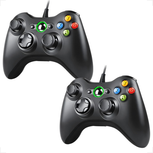 2 Controles Para Xbox 360 Usb Pc Com Fio Video Game Joystick