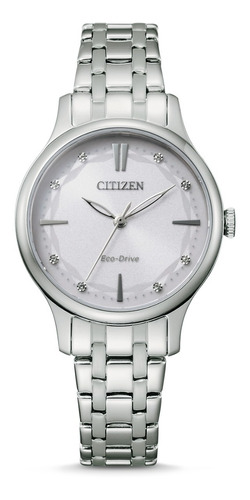 Reloj Citizen Eco-drive Acero Mujer Em0890-85a Fondo Blanco