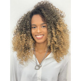 Lace Wig Cacheada Natual Rhaissa Black Beauty Fibra Premium