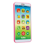 Brinquedo Celular iPhone Infantil Com Som Musica Teclas Buba Cor Rosa