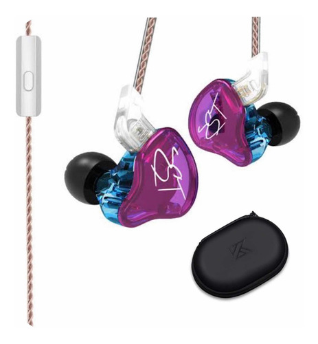 Audifonos Kz Zst Pro Hi Fi Dual Driver In Ear Cable Con Microfono Dinamic Bass Para Monitor Pc Telefono Consola