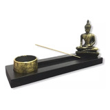 Portavelas E Incienso Buda Meditando Paz Y Tranquilidad 
