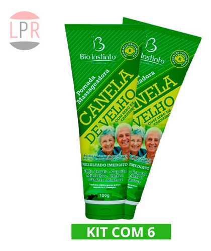  Kit 6 Gel Massageador Canela De Velho Bio Instinto Atacado