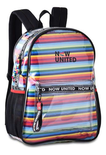 Mochila Now United 3 Em 1 Transparente Com Bolsa Removível