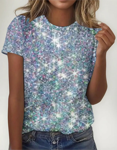 Playera Estampada Mujer Manga Corta Talla Extra