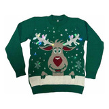Suéter De Navidad Reno Con Luces Led