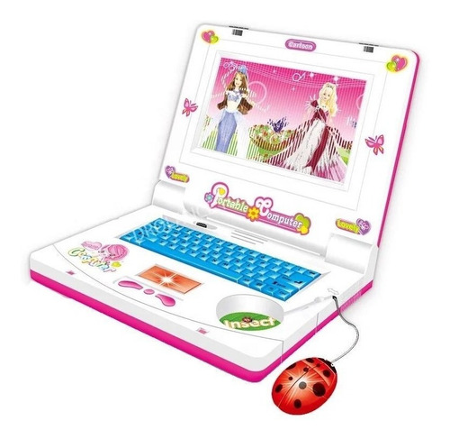 Laptop Infantil Interativo Com Mouse Luzes E Sons A Pilha