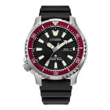 Reloj Citizen Promaster Dive Automatico Czny015604e E-watch Color De La Correa Negro Color Del Bisel Rojo Color Del Fondo Negro