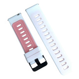 Pulseira 22mm Color Compatível Com Amazfit Bip 5 Ultra Large Cor Branca/rosa