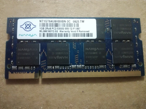 Memoria Nanya 1gb Pc 2 - 5300s Para Portatil