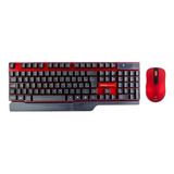 Kit Teclado E Mouse S/ Fio Kross Vermelho E Preto Ke-km553v1 Cor Do Teclado Vermelho