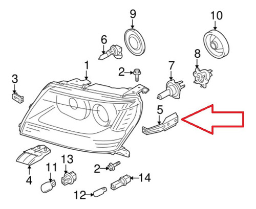 #c Base Guia O Soporte Faro Suzuki Grand Vitara J3 Izquierdo Foto 2